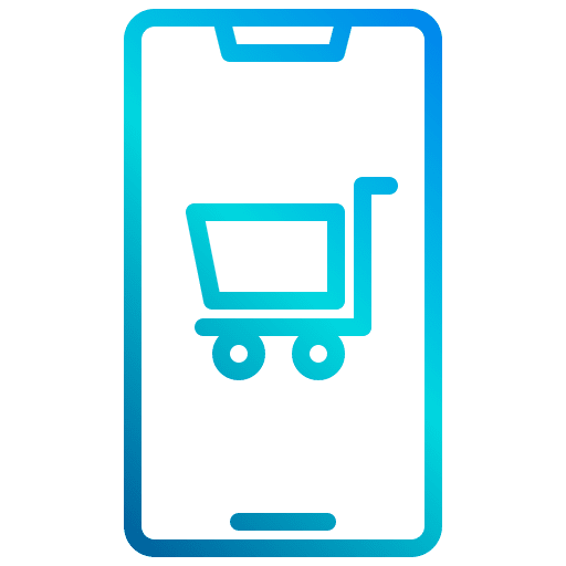 Online shopping phone cart smartphone icon