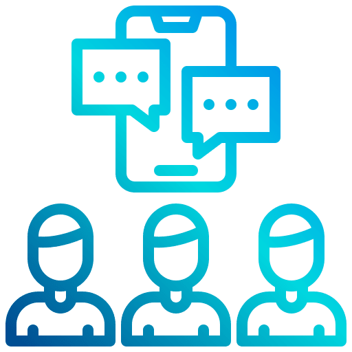 Teamwork chat members communication icon