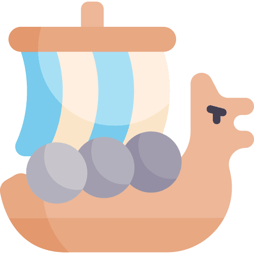 Boat marine viking sailboat icon