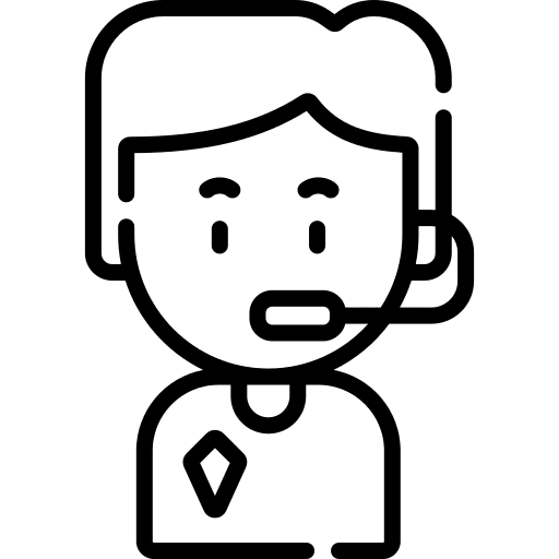 Call center user blonde man icon