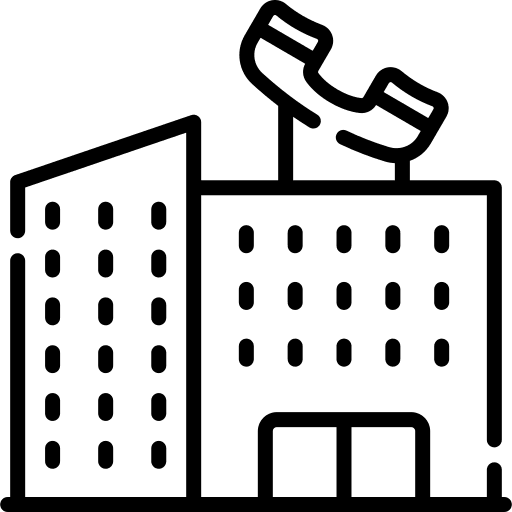 Office headquarters customer service building icon