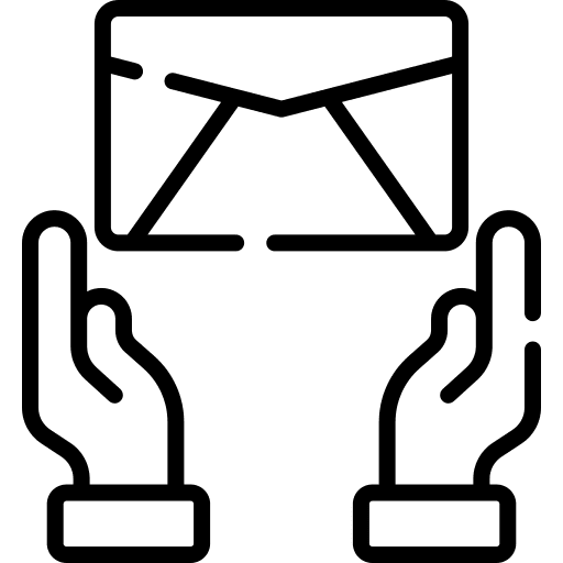 Technical support mail hand technical support icon