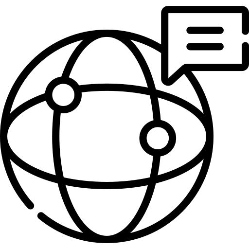 Worldwide world communications comment icon