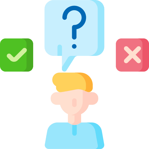 Decide decide caucasian check icon