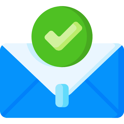 Sent envelope mail check mark icon