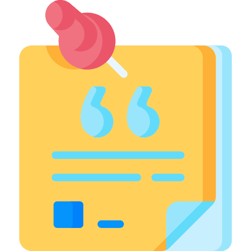 Testimonial notes client pen icon