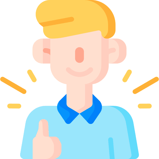Customer satisfaction rating man well done icon