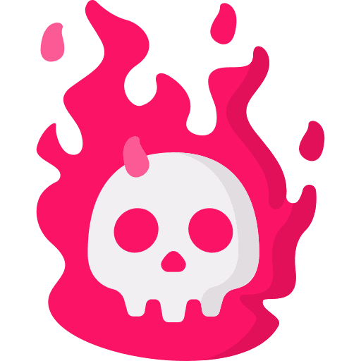 Death halloween fire skull icon