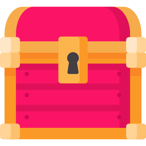 Treasure antique box gold icon