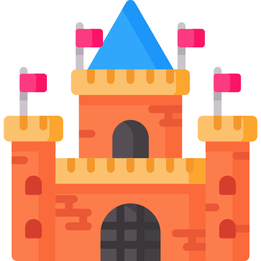 Castle towers fortress architecture and city icon