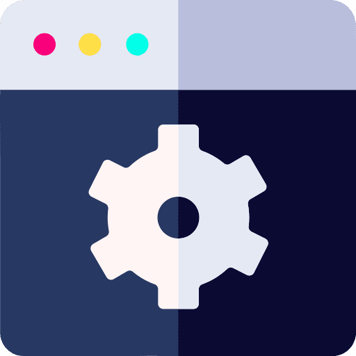 Software cogwheel browser technology icon
