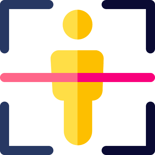 Body scan security technology augmented reality icon