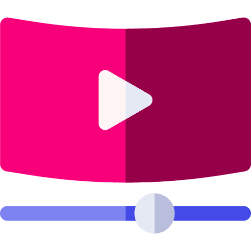 Video social media marketing video brands and logotypes icon