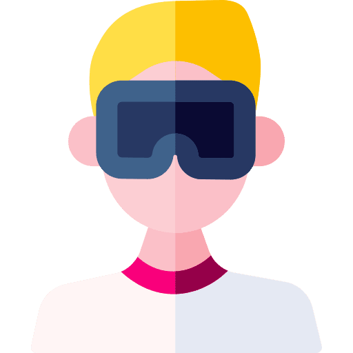 Vr glasses electronics vr technology man icon
