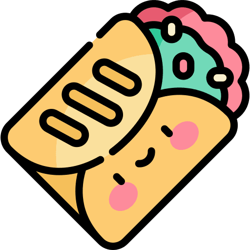 Burrito fast food traditional mexican food icon