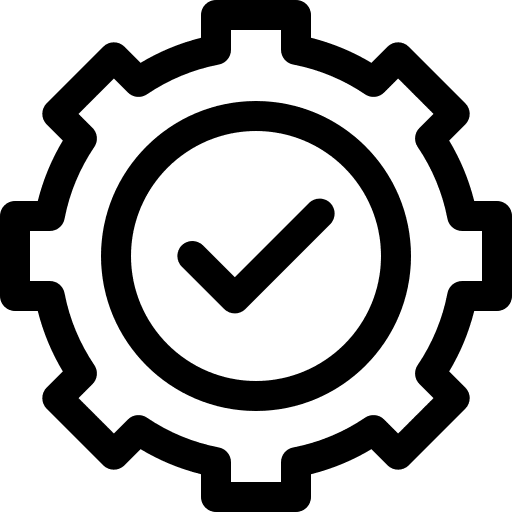 Check team management gear process icon