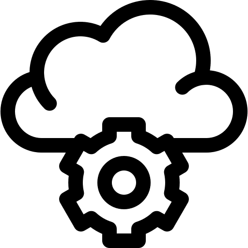 Cloud computing settings big data work icon
