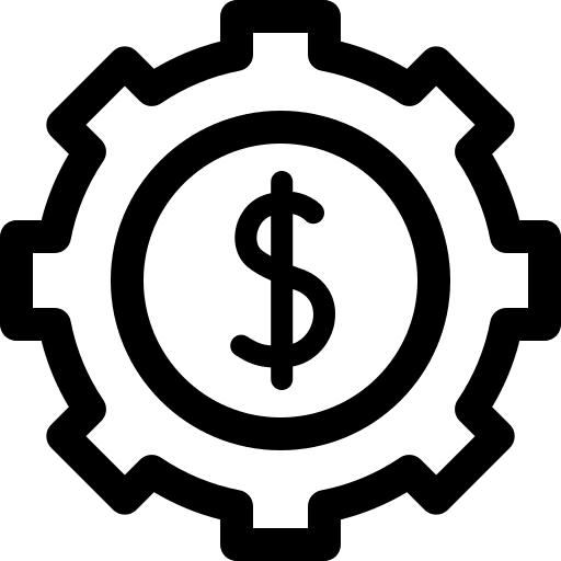 Dollar management gear business and finance icon