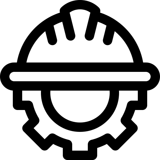 Engineer management construction and tools helmet icon