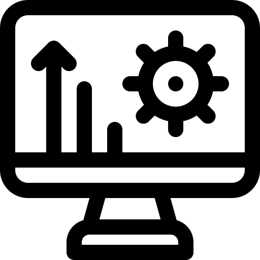 Settings cogwheel setup monitor icon