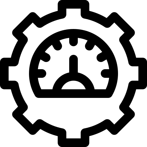 Speedometer gear performance cogwheel icon