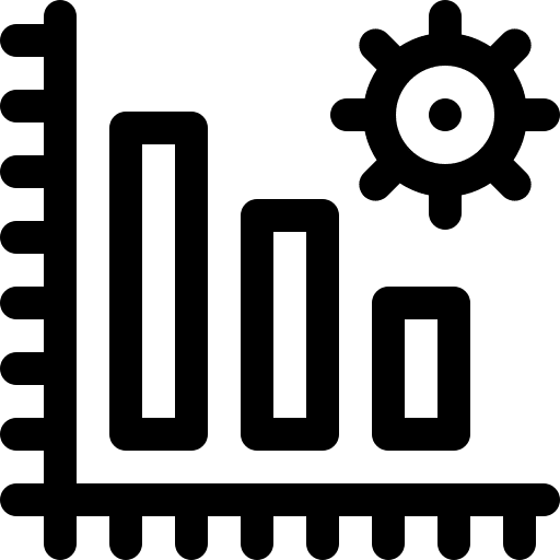 Bar chart data gear education icon