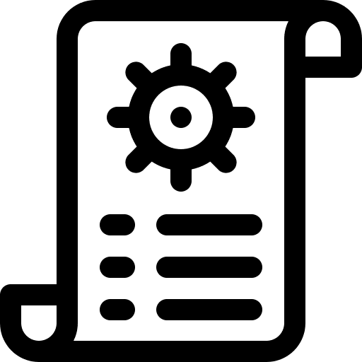 Check list gear file check icon