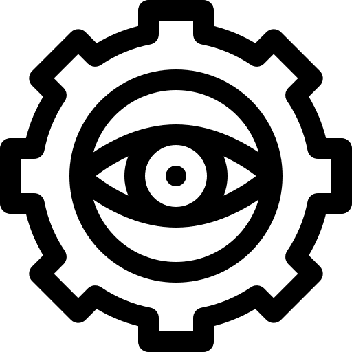 Monitoring monitoring cogwheel view icon
