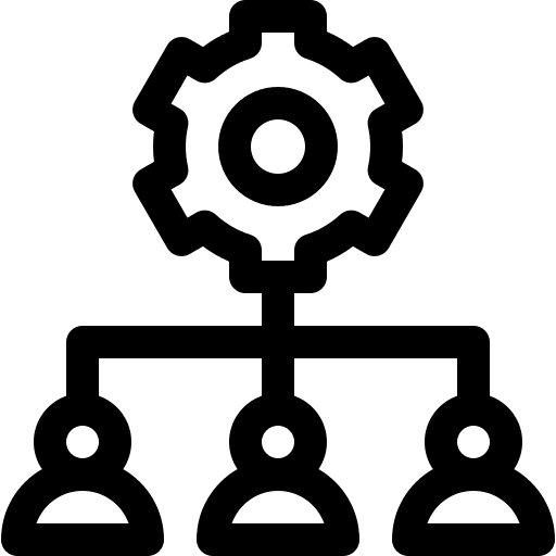 Team management business operations business and finance gear icon