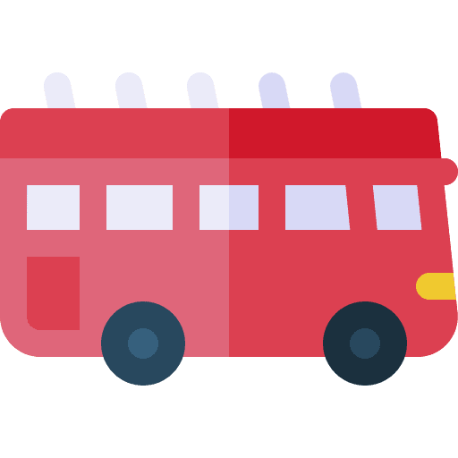 Double decker bus public transport vehicle travel icon