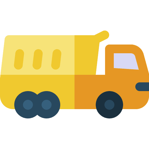 Dumper truck dumper truck transport construction and tools icon