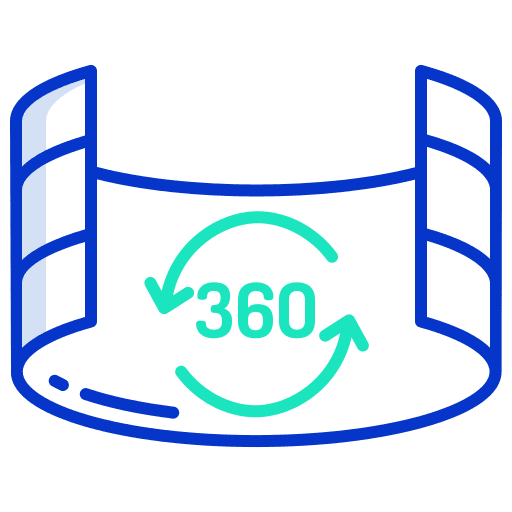 360 degree augmented reality technology image icon