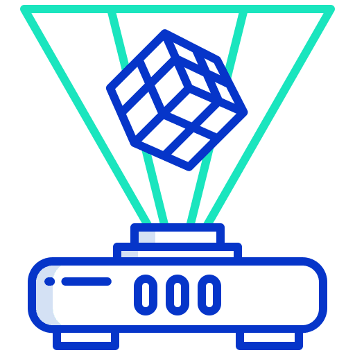 Projector 3d display gaming augmented reality icon