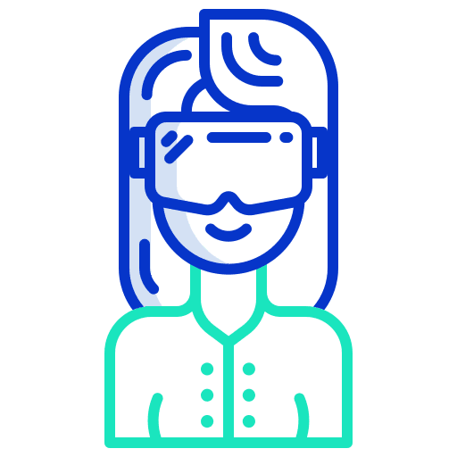 Vr glasses woman device virtual reality glasses icon