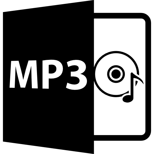 Mp3 symbol with disc and musical note mp3 format mp3 interface icon