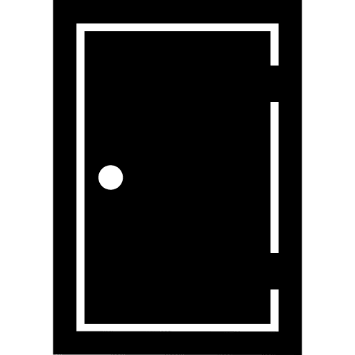 Closed filled rectangular door rectangular part filled icon