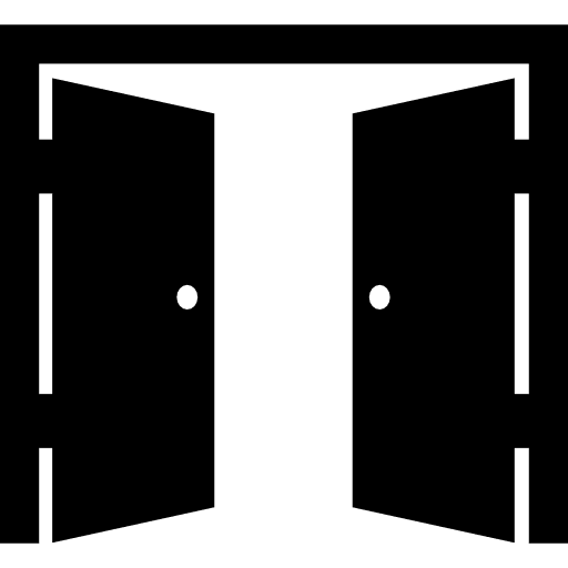 Double door opened door two open door icon