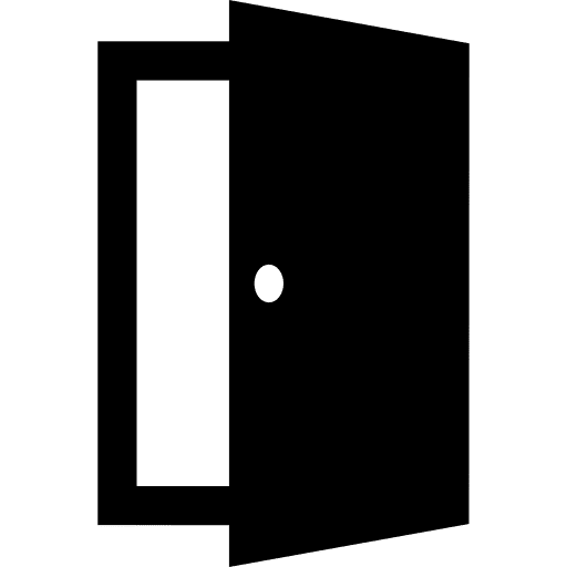 Open exit door exit aperture open icon