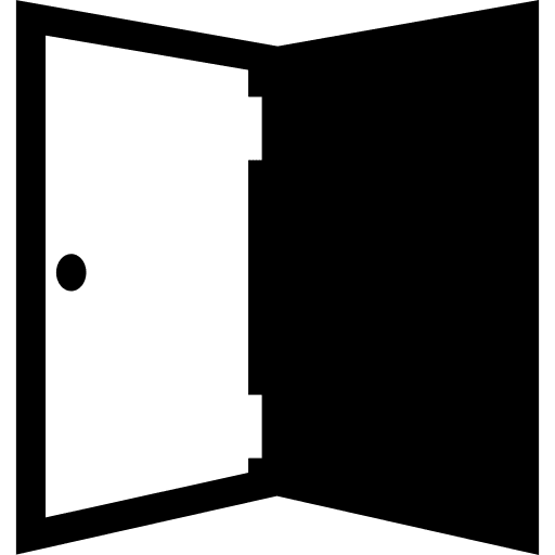 Opened door buildings open outlined icon