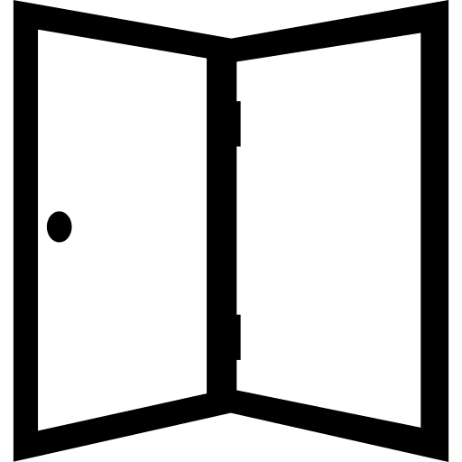 Opened outlined door outline outlined opened icon