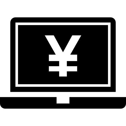 Ecommerce in yen japanese yen commerce laptop icon