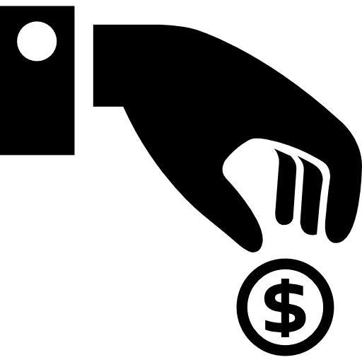 Give money hand gesture business dollar icon