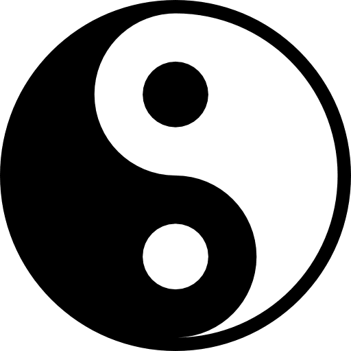 Yin yang shapes religious symbol icon