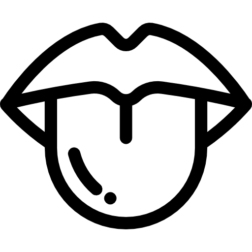 Tongue taste lips body part icon