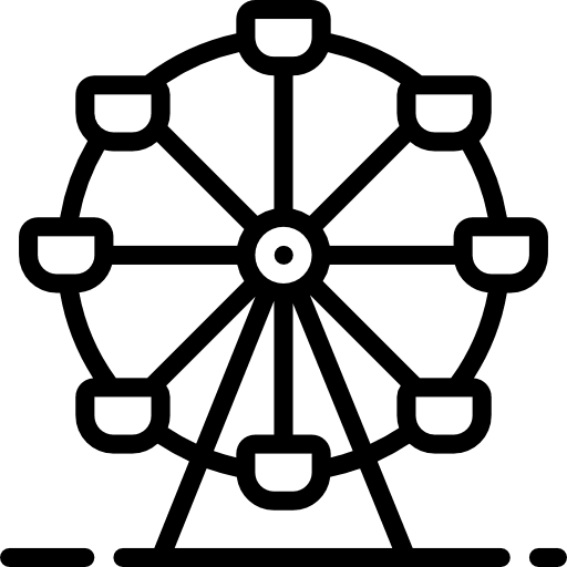 Ferris ferris wheel buildings amusement park icon