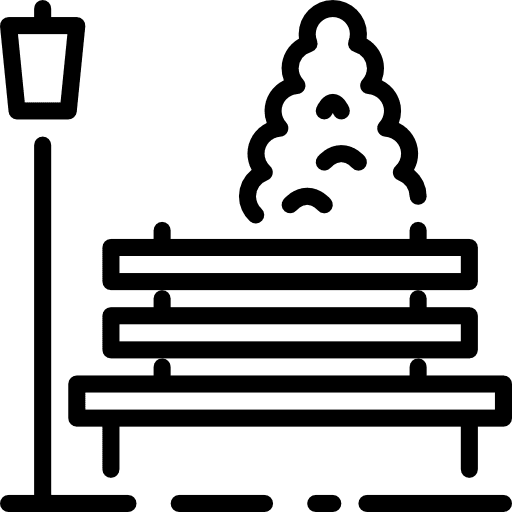 Bench park trees bench icon