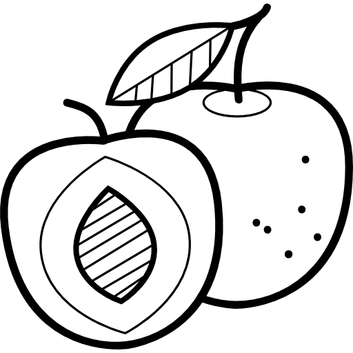 Plum fruit organic food icon