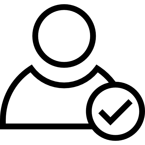 User social checked people icon