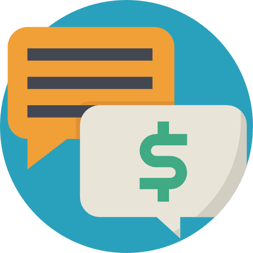 Chat communication speech bubble dollar icon
