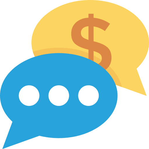 Chat dollar dollar symbol interface icon